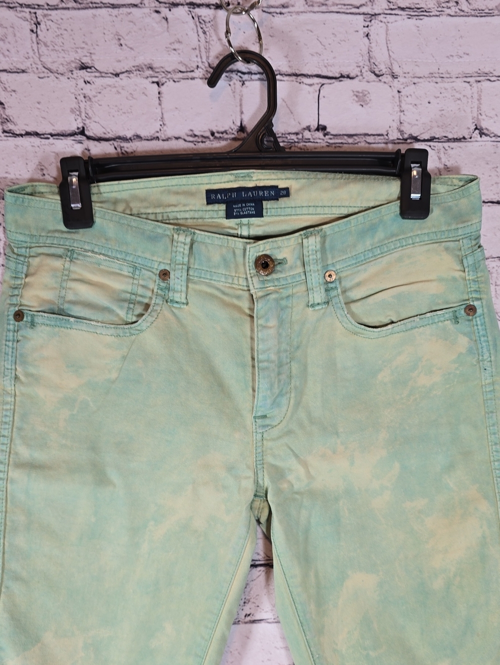 Ralph Lauren Mint Green Tie-Dye Jeans Size 28 - Picture 4 of 13
